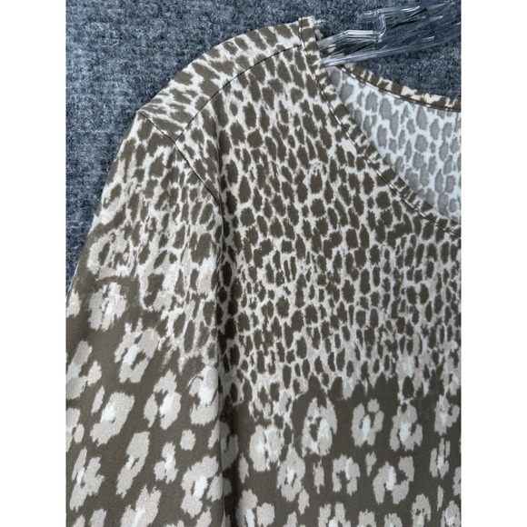 Belle Kim Gravel Animal Print Scoop Neck 3/4 Sleeve Tunic Top XL - Picture 5 of 8
